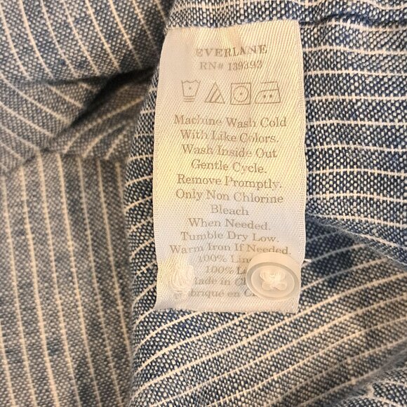 Everlane Men's Small 100% Linen Pigment Dyed Short Sleeve Button Down Shirt - Picture 7 of 11